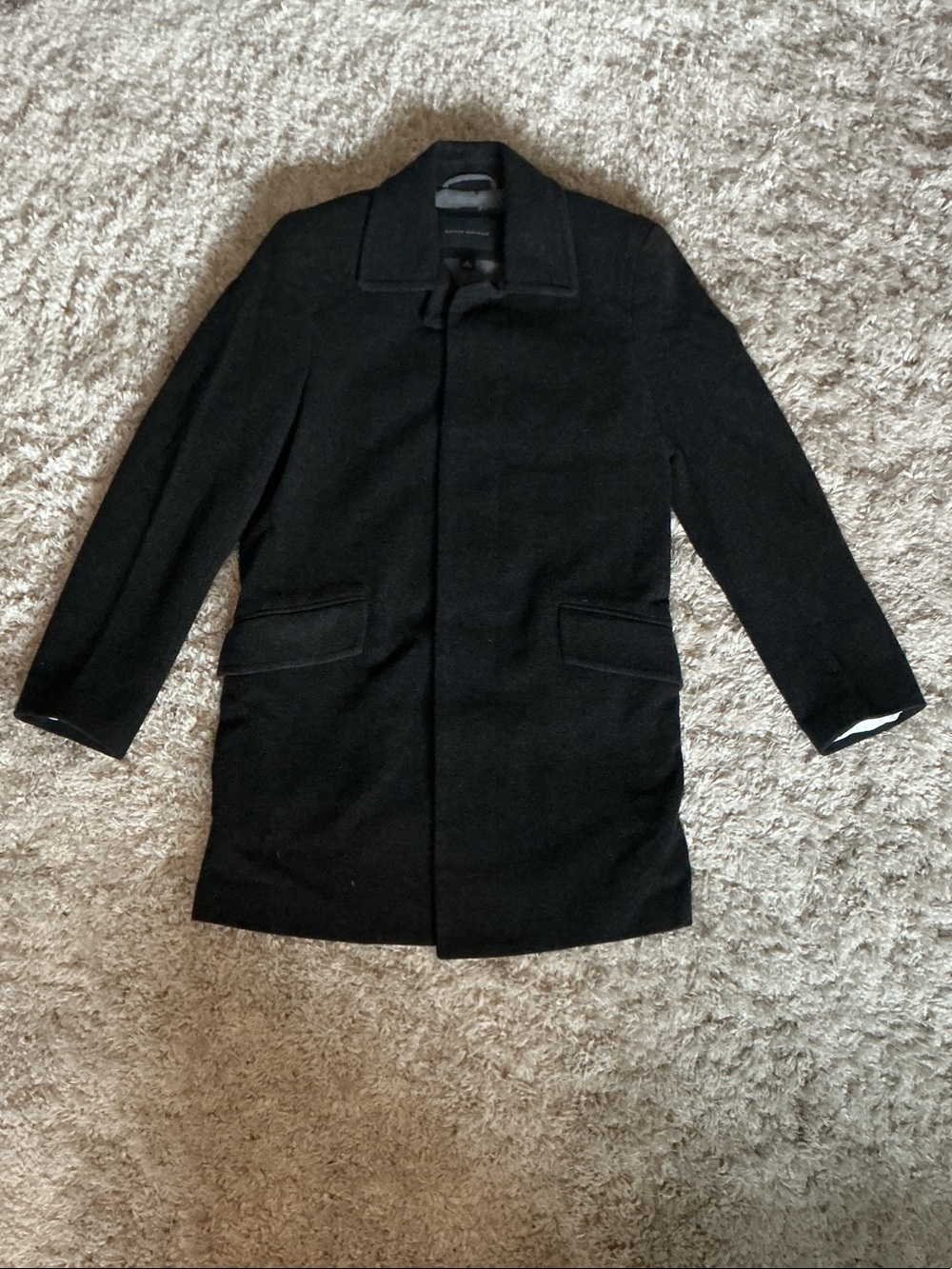 Banana Republic Men's Charcoal Grey Wool Pea Coat